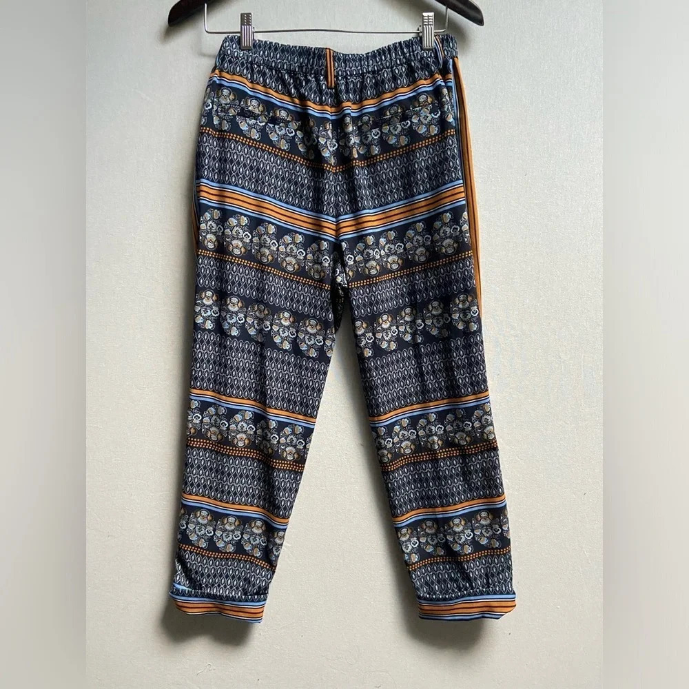 Anthropologie Elevenses Multicolor Print Boho Cuffed Pants Size 6